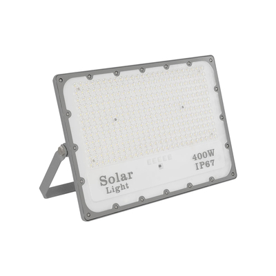 GLOBOSTAR® LUMOVOX 73070 Προβολέας LED 400W 20000lm 120° DC 5V με Φωτοβολταϊκό Panel 5V 25W & Επαναφορτιζόμενη Μπαταρία Li-ion 3.2V 20000mAh Αδιάβροχο IP67 Ψυχρό Λευκό 6000K - 400 x SMD2835 Sanan Chip - Γκρι Ανθρακί - Μ45 x Π7.5 x Υ30.5cm - 2 Χρόνια Εγγύηση