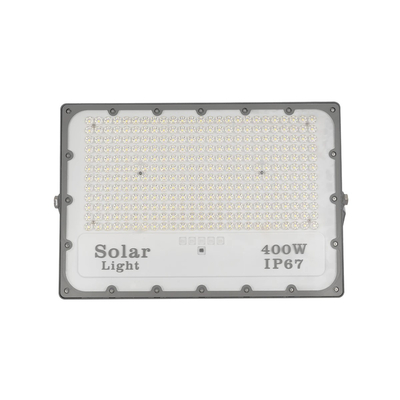 GLOBOSTAR® LUMOVOX 73070 Προβολέας LED 400W 20000lm 120° DC 5V με Φωτοβολταϊκό Panel 5V 25W & Επαναφορτιζόμενη Μπαταρία Li-ion 3.2V 20000mAh Αδιάβροχο IP67 Ψυχρό Λευκό 6000K - 400 x SMD2835 Sanan Chip - Γκρι Ανθρακί - Μ45 x Π7.5 x Υ30.5cm - 2 Χρόνια Εγγύηση