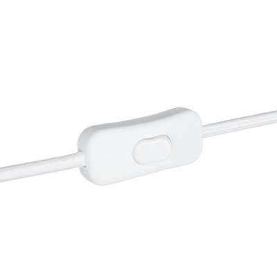 GLOBOSTAR® WHIP 77671 Μοντέρνο DIY Φωτιστικό με Υφασμάτινο Καλώδιο, με Διακόπτη On/Off AC 220-240V IP20 - Λευκό - Μ140 x Π3.5 x Υ1.5cm