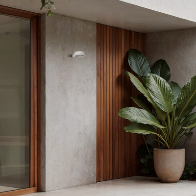 kelvo® AURA KLV-101-0115 Μοντέρνο Φωτιστικό Τοίχου - Απλίκα LED 7W 875lm 45° AC 220-240V Αδιάβροχο IP65 Θερμό Λευκό 2700K - Bridgelux COB Chip & TÜV SÜD Driver - Λευκό Ματ - Μ15 x Π13 x Υ4.5cm - 5 Χρόνια Εγγύηση