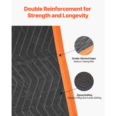 Κουβέρτες Μετακόμισης VEVOR 12 τεμάχια, 1829 x 1016 mm (14,5 kg/dz) Μεγάλες Κουβέρτες Συσκευασίας με Γέμισμα από Βαμβάκι, Βαρέως Τύπου Κουβέρτα Μετακόμισης με Επένδυση από Μη Υφαντό Ύφασμα για Αποστολή, Τύλιγμα, Προστασία Επίπλων