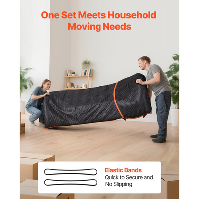 Κουβέρτες Μετακόμισης VEVOR 12 τεμάχια, 1829 x 1016 mm (14,5 kg/dz) Μεγάλες Κουβέρτες Συσκευασίας με Γέμισμα από Βαμβάκι, Βαρέως Τύπου Κουβέρτα Μετακόμισης με Επένδυση από Μη Υφαντό Ύφασμα για Αποστολή, Τύλιγμα, Προστασία Επίπλων