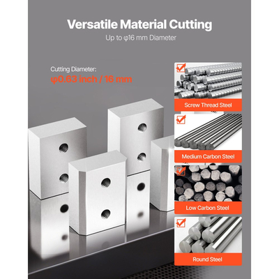 Λεπίδες κοπής οπλισμού VEVOR, 6 τεμάχια ανταλλακτικές λεπίδες σιαγόνων για ηλεκτρικό κόφτη οπλισμού 5/8 ιντσών 16 mm #5, διπλής όψης, χάλυβας υψηλής σκληρότητας CR12MOV, γρήγορης απόδοσης με βίδες και ροδέλα ελατηρίου, ασημί