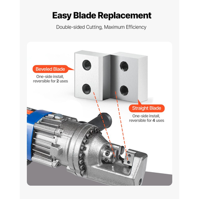 Λεπίδες κοπής οπλισμού VEVOR, 6 τεμάχια ανταλλακτικές λεπίδες σιαγόνων για ηλεκτρικό κόφτη οπλισμού 1 ίντσας 25mm #8, διπλής όψης, χάλυβας υψηλής σκληρότητας CR12MOV, γρήγορης απόδοσης με βίδες και ροδέλα ελατηρίου, ασημί