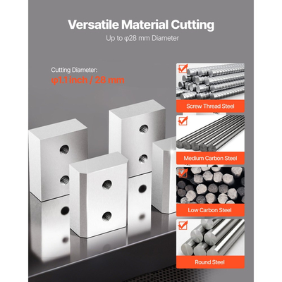 Λεπίδες κοπής οπλισμού VEVOR, 6 τεμάχια ανταλλακτικές λεπίδες σιαγόνων για ηλεκτρικό κόφτη οπλισμού 1-1/8 ίντσας 28mm #9, διπλής όψης, χάλυβας υψηλής σκληρότητας CR12MOV, γρήγορης απόδοσης με βίδες και ροδέλα ελατηρίου