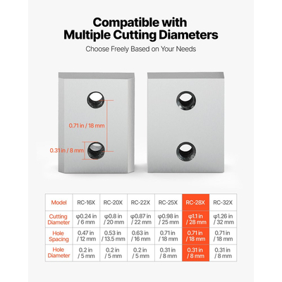 Λεπίδες κοπής οπλισμού VEVOR, 6 τεμάχια ανταλλακτικές λεπίδες σιαγόνων για ηλεκτρικό κόφτη οπλισμού 1-1/8 ίντσας 28mm #9, διπλής όψης, χάλυβας υψηλής σκληρότητας CR12MOV, γρήγορης απόδοσης με βίδες και ροδέλα ελατηρίου