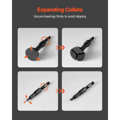 Σετ εξολκέα ρουλεμάν τυφλών οπών VEVOR, κιτ εξαγωγής εσωτερικού ρουλεμάν και στεγανοποίησης 16 σε 1, σετ εργαλείων αφαίρεσης εσωτερικού ρουλεμάν 16 τεμαχίων με ένθετο πιλότου ολισθαίνοντος σφυριού με 10 διαιρούμενους δακτυλίους και αντίθετη ράβδο