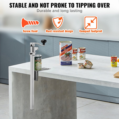 Ανοιχτήρι κονσερβών VEVOR Επαγγελματικό, Ανοιχτήρι κονσερβών βαρέως τύπου χειροκίνητο επιτραπέζιο για κονσέρβες ύψους έως 400 mm, Επαγγελματικά ανοιχτήρια κονσερβών ρυθμιζόμενου ύψους με βίδες, για εστιατόριο, ξενοδοχείο και κατάστημα τροφίμων