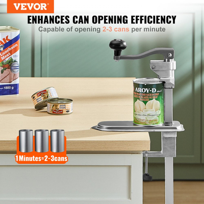 Ανοιχτήρι κονσερβών VEVOR Επαγγελματικό, Ανοιχτήρι κονσερβών βαρέως τύπου χειροκίνητο επιτραπέζιο για κονσέρβες ύψους έως 300 mm, Ανοιχτήρια κονσερβών ρυθμιζόμενου ύψους που στερεώνονται με βίδες και σφιγκτήρα τραπεζιού, για εστιατόριο, ξενοδοχείο και κατάστημα τροφίμων
