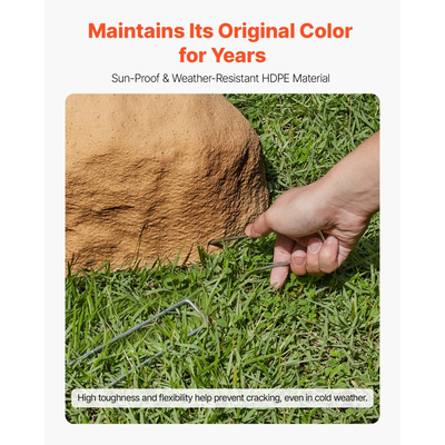 Ψεύτικο κάλυμμα βράχου VEVOR, εξωτερικό ψεύτικο κάλυμμα αντλίας φρεατίου, ρεαλιστική φυσική υφή, ελαφρύς και ανθεκτικός στις καιρικές συνθήκες τεχνητός βράχος για διακόσμηση κήπου, κίτρινο άμμου, μικρό μέγεθος