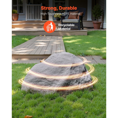 Ψεύτικο κάλυμμα βράχου VEVOR, εξωτερικό ψεύτικο κάλυμμα αντλίας βράχου, ρεαλιστική φυσική υφή, ελαφρύς και ανθεκτικός στις καιρικές συνθήκες τεχνητός βράχος για διακόσμηση κήπου, σκούρο γκρι, μεσαίου μεγέθους