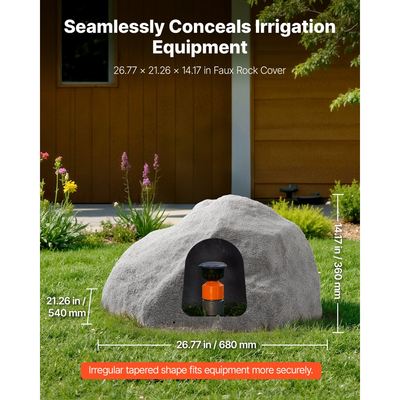 Ψεύτικο κάλυμμα βράχου VEVOR, εξωτερικό ψεύτικο κάλυμμα αντλίας βράχου, ρεαλιστική φυσική υφή, ελαφρύς και ανθεκτικός στις καιρικές συνθήκες τεχνητός βράχος για διακόσμηση κήπου, σκούρο γκρι, μεσαίου μεγέθους
