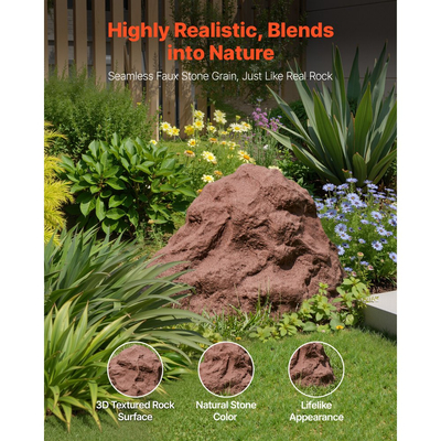 Ψεύτικο κάλυμμα βράχου VEVOR, εξωτερικό ψεύτικο κάλυμμα αντλίας φρεατίου, ρεαλιστική φυσική υφή, ελαφρύς και ανθεκτικός στις καιρικές συνθήκες τεχνητός ογκόλιθος πολυρεζίνης για διακόσμηση κήπου, καφέ, μικρό μέγεθος