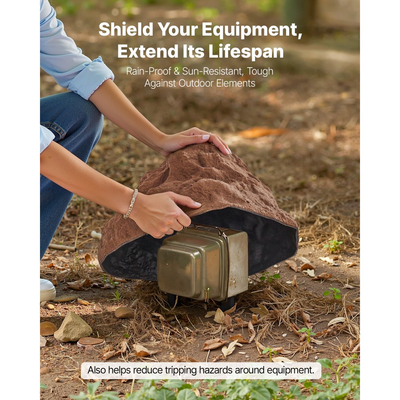 Ψεύτικο κάλυμμα βράχου VEVOR, εξωτερικό ψεύτικο κάλυμμα αντλίας φρεατίου, ρεαλιστική φυσική υφή, ελαφρύς και ανθεκτικός στις καιρικές συνθήκες τεχνητός ογκόλιθος πολυρεζίνης για διακόσμηση κήπου, καφέ, μικρό μέγεθος