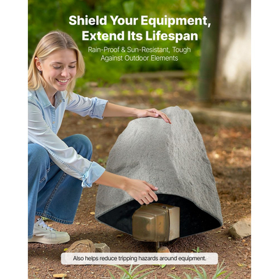 Ψεύτικο κάλυμμα βράχου VEVOR, ψεύτικο κάλυμμα αντλίας φρεατίου εξωτερικού χώρου, ρεαλιστική εμφάνιση και σχεδιασμός χωρίς ραφές, ελαφρύς και ανθεκτικός στις καιρικές συνθήκες τεχνητός βράχος για διακόσμηση κήπου, γκρι, μεσαίου μεγέθους