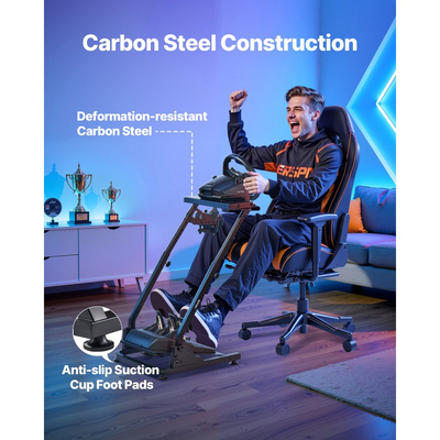 Βάση τιμονιού VEVOR Racing, ρυθμιζόμενη και πτυσσόμενη βάση προσομοίωσης για Logitech G29 G27 G920 G923, Thrustmaster T300RS T300GT T248 TS-PC TSXW Gaming Cockpit, ΔΕΝ περιλαμβάνονται προσομοιωτές πεταλιών