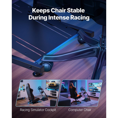 Βάση τιμονιού VEVOR Racing, ρυθμιζόμενη και πτυσσόμενη βάση προσομοίωσης για Logitech G29 G27 G920 G923, Thrustmaster T300RS T300GT T248 TS-PC TSXW Gaming Cockpit, ΔΕΝ περιλαμβάνονται προσομοιωτές πεταλιών