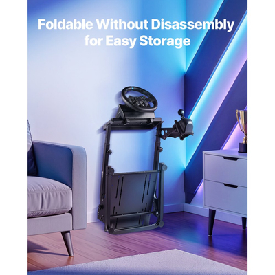 Βάση τιμονιού VEVOR Racing, ρυθμιζόμενη και πτυσσόμενη βάση προσομοίωσης για Logitech G29 G27 G920 G923, Thrustmaster T300RS T300GT T248 TS-PC TSXW Gaming Cockpit, ΔΕΝ περιλαμβάνονται προσομοιωτές πεταλιών