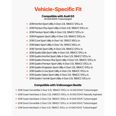 VEVOR 2 τεμάχια συγκρότημα ρουλεμάν μπροστινού τροχού & πλήμνης κατάλληλο για Audi Q3 Komfort Premium Plus Sport Utility 4θυρο Volkswagen Beetle Coast Cabrio 2θυρο 2.0L OEM 513253, Σετ συγκροτήματος ρουλεμάν πλήμνης τροχού