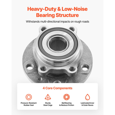 VEVOR 2 τεμάχια συγκρότημα ρουλεμάν μπροστινού τροχού & πλήμνης κατάλληλο για Audi Q3 Komfort Premium Plus Sport Utility 4θυρο Volkswagen Beetle Coast Cabrio 2θυρο 2.0L OEM 513253, Σετ συγκροτήματος ρουλεμάν πλήμνης τροχού