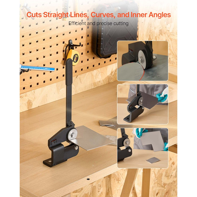 Ψαλίδι λαμαρίνας VEVOR, περιστροφικό ψαλίδι χειρός χωρίς λαιμό, κόφτης λαμαρίνας μαλακού χάλυβα 16 Gauge με χωρητικότητα 1,5 mm, με συμπαγή κατασκευή, τύπο τοποθέτησης, για κοπή χάλυβα, χαλκού, οπλισμού και αλουμινίου