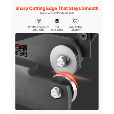 Ψαλίδι λαμαρίνας VEVOR, περιστροφικό ψαλίδι χειρός χωρίς λαιμό, κόφτης λαμαρίνας μαλακού χάλυβα 16 Gauge με χωρητικότητα 1,5 mm, με συμπαγή κατασκευή, τύπο τοποθέτησης, για κοπή χάλυβα, χαλκού, οπλισμού και αλουμινίου