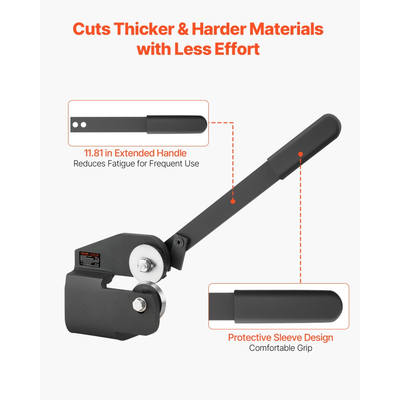 Ψαλίδι λαμαρίνας VEVOR, περιστροφικό ψαλίδι χειρός χωρίς λαιμό, κόφτης λαμαρίνας μαλακού χάλυβα 16 Gauge με χωρητικότητα 1,5 mm, με συμπαγή κατασκευή, τύπο τοποθέτησης, για κοπή χάλυβα, χαλκού, οπλισμού και αλουμινίου