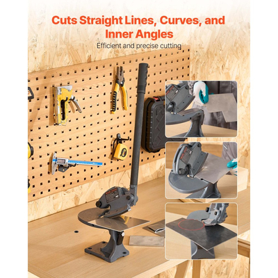 Ψαλίδι λαμαρίνας VEVOR, χειροκίνητο ψαλίδι πλακών, κόφτης λαμαρίνας πάγκου χωρίς λαιμό για πολλαπλές χρήσεις, με συμπαγές ατσάλινο πλαίσιο, τύπος τοποθέτησης, μέγιστο πάχος κοπής 1,9 mm για χάλυβα, χαλκό, οπλισμό αλουμινίου