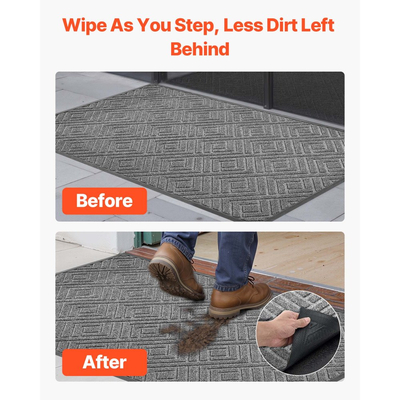 Πατάκι εισόδου VEVOR, 1562 x 914 mm Εμπορικό πατάκι δαπέδου για εσωτερικούς και εξωτερικούς χώρους, Μοντέρνο κομψό χαλί με υπόστρωμα TPE, Βαρέως τύπου πλενόμενο βιομηχανικό χαλί εισόδου για διάδρομο, μπαλκόνι, γκαράζ, γκρι