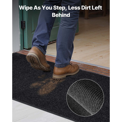 Πατάκι εισόδου VEVOR, 1524 x 914 mm Εμπορικό πατάκι δαπέδου για εσωτερικούς και εξωτερικούς χώρους, Κομψό ριγέ βιομηχανικό χαλί με επένδυση PVC, Ανθεκτική πλενόμενη κουβέρτα εισόδου για διάδρομο, μπαλκόνι, γκαράζ, γκρι