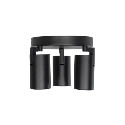 kelvo® SPOTA KLV-101-0144 Μοντέρνο Κινούμενο Φωτιστικό Σποτ Οροφής με Ντουί 3 x GU10 90° AC 220-240V IP20 - Μαύρο Ματ - Μ19 x Π19 x Υ14cm