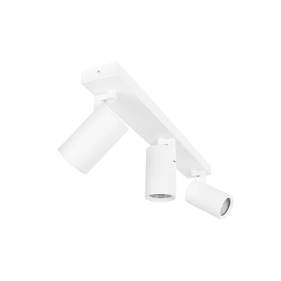 kelvo® SPOTA KLV-101-0139 Μοντέρνο Κινούμενο Φωτιστικό Σποτ Οροφής με Ντουί 3 x GU10 90° AC 220-240V IP20 - Λευκό Ματ - Μ48 x Π6.2 x Υ14cm