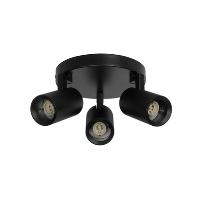 kelvo® SPOTA KLV-101-0144 Μοντέρνο Κινούμενο Φωτιστικό Σποτ Οροφής με Ντουί 3 x GU10 90° AC 220-240V IP20 - Μαύρο Ματ - Μ19 x Π19 x Υ14cm