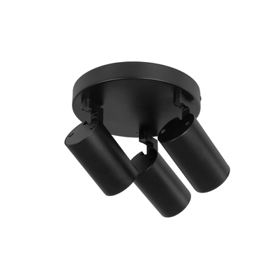 kelvo® SPOTA KLV-101-0144 Μοντέρνο Κινούμενο Φωτιστικό Σποτ Οροφής με Ντουί 3 x GU10 90° AC 220-240V IP20 - Μαύρο Ματ - Μ19 x Π19 x Υ14cm