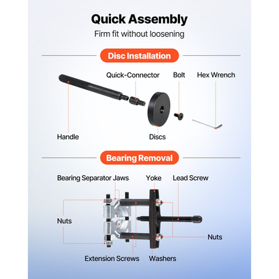 Κιτ Πίεσης Ρουλεμάν VEVOR, 52+14 τεμάχια, Εργαλείο Κατσαβιδιού Δακτυλίου 2 σε 1 & Κιτ Πίεσης Ρουλεμάν, Σετ Κατσαβιδιού Δακτυλίου και Στεγανοποίησης με 49 Δακτυλίους, Διαχωριστές και Σιαγόνες, Σετ Εργαλείων Αφαίρεσης και Εγκατάστασης Βαρέως Τύπου με Θήκη