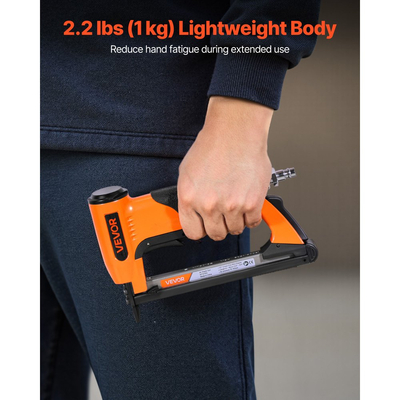 Πνευματικό συρραπτικό VEVOR, συρραπτικό αέρα ταπετσαρίας 20 Gauge για συνδετήρες λεπτών συρμάτων σειράς 50, μήκος 12,8 mm, μέγιστο 110 τεμάχια, πιστόλι αέρα φόρτωσης για ταπετσαρίες, ξυλουργικές εργασίες, DIY έργα