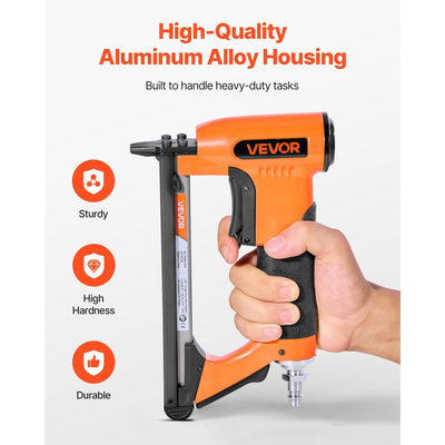 Πνευματικό συρραπτικό VEVOR, συρραπτικό αέρα ταπετσαρίας 20 Gauge για συνδετήρες λεπτών συρμάτων σειράς 50, μήκος 12,8 mm, μέγιστο 110 τεμάχια, πιστόλι αέρα φόρτωσης για ταπετσαρίες, ξυλουργικές εργασίες, DIY έργα