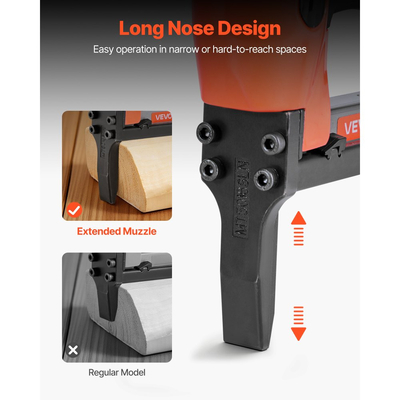 Πνευματικό συρραπτικό VEVOR, συρραπτικό ταπετσαρίας με μακριά μύτη 20 Gauge για λεπτά συρραπτικά σειράς 50, κορώνα 12,8 mm, μήκος 6 mm-16 mm, μέγιστο 110 τεμάχια, πιστόλι αέρα φόρτωσης για ταπετσαρίες, ξυλουργική, DIY