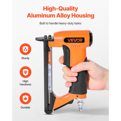 Πνευματικό συρραπτικό VEVOR, συρραπτικό αέρα ταπετσαρίας 21 Gauge για συνδετήρες λεπτών συρμάτων σειράς 80, μήκος 12,8 mm, μήκος 6 mm -16 mm, μέγιστο 150 τεμάχια, πιστόλι αέρα φόρτωσης για ταπετσαρίες, ξυλουργικές εργασίες, DIY έργα