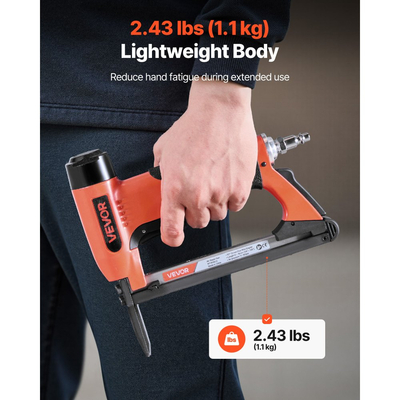 Πνευματικό συρραπτικό VEVOR, συρραπτικό ταπετσαρίας με μακριά μύτη 21 Gauge για λεπτά συρραπτικά σειράς 80, κορώνα 12,8 mm, μήκος 6 mm-16 mm, μέγιστο 150 τεμάχια, πιστόλι αέρα φόρτωσης για ταπετσαρίες, ξυλουργική, DIY