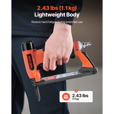 Πνευματικό συρραπτικό VEVOR, συρραπτικό ταπετσαρίας με μακριά μύτη 22 Gauge για λεπτά συρραπτικά σύρματος σειράς 71, κορώνα 9,5 mm, μήκος 6 mm-16 mm, μέγιστο 180 τεμάχια, πιστόλι αέρα φόρτωσης για ταπετσαρίες, ξυλουργική, DIY