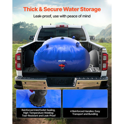 Κύστη αποθήκευσης νερού VEVOR, Δεξαμενή αποθήκευσης νερού 330L, Κύστη μεγάλης χωρητικότητας από μαλακή σακούλα PVC 1000D, Πτυσσόμενη φορητή για άρδευση κήπου, κάμπινγκ, τροχόσπιτα, πρόληψη πυρκαγιάς (μπλε)