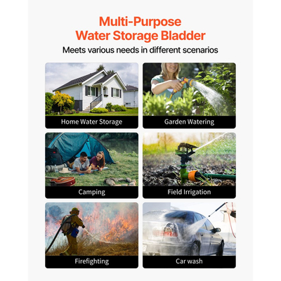Κύστη αποθήκευσης νερού VEVOR, Δεξαμενή αποθήκευσης νερού 540L, Κύστη μαλακής σακούλας μεγάλης χωρητικότητας από PVC 1000D, Πτυσσόμενη φορητή για άρδευση κήπου, κάμπινγκ, τροχόσπιτο, πρόληψη πυρκαγιάς - Μπλε