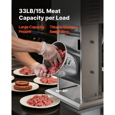 Ηλεκτρικός γεμιστής λουκάνικου VEVOR, κάθετος γεμιστής κρέατος 33 LBS / 15 L, αδιαβάθμητος έλεγχος ταχύτητας και ποδοκίνητο πεντάλ, βαρέως τύπου γεμιστής λουκάνικου από ανοξείδωτο ατσάλι με 4 σωλήνες γέμισης, για εμπορική και οικιακή χρήση