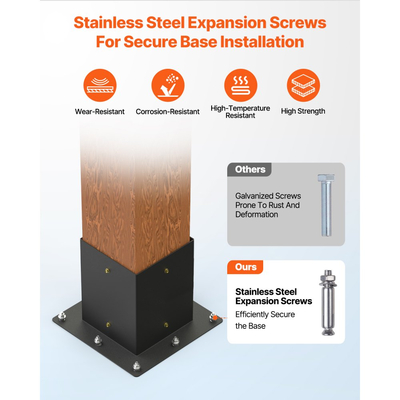 Κιτ πέργκολας VEVOR, στηρίγματα πέργκολας 4x4 ιντσών για ξύλινες δοκούς 92 x 92 mm σε πραγματικές διαστάσεις, στηρίγματα κιόσκι 3 κατευθύνσεων (4 τεμάχια) και 4 κατευθύνσεων (2 τεμάχια) με βάσεις 6 στύλων, για εξωτερικές πέργκολες, κιόσκια, υπόστεγα