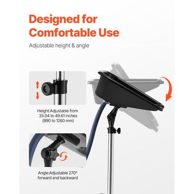 Φορητό μπολ σαμπουάν VEVOR, νιπτήρας σαμπουάν με ρυθμιζόμενο ύψος και γωνία, νιπτήρας κομμωτηρίου με σωλήνα αποστράγγισης και βάση στήριξης σε σχήμα αστεριού για κουρείο ομορφιάς και σπα στο σπίτι