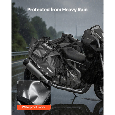 Τσάντες σέλας μοτοσικλέτας VEVOR, 28 L (14 L x 2) Πλαϊνές τσάντες σέλας μεγάλης χωρητικότητας συμβατές με τις περισσότερες μοτοσικλέτες, αδιάβροχη τσάντα ώμου για υπαίθριες αθλητικές αποσκευές μοτοσικλέτας με κάτω λουράκι, μαύρη