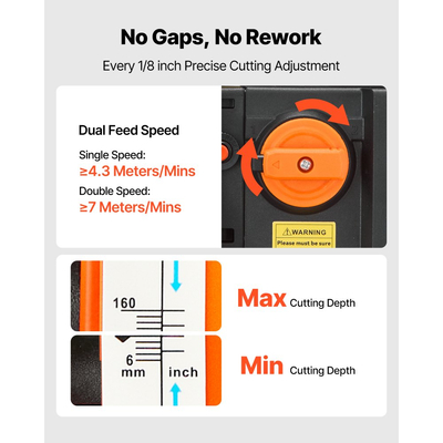 Πλάνη πάχους VEVOR, δύο ταχυτήτων, πλάτος εργασίας 330 mm, ηλεκτρική πλάνη πάγκου, τρεις λεπίδες, ισχυρός κινητήρας 2000W 23500 σ.α.λ., διπλοί κύλινδροι, προστασία από υπερφόρτωση, ξυλουργική για σκληρό και μαλακό ξύλο