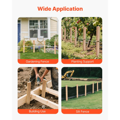 Ξύλινοι πάσσαλοι κήπου VEVOR, 25 τεμάχια 12,7×38,1×609,6 mm Πάσσαλοι διαβάθμισης εδάφους, Πάσσαλος εδάφους κήπου με αιχμηρή μύτη, Πάσσαλος στήριξης φυτών από ξύλο ελάτης, Πινακίδες για όρια φράχτη λάσπης, γραμμές βάσης αυλής