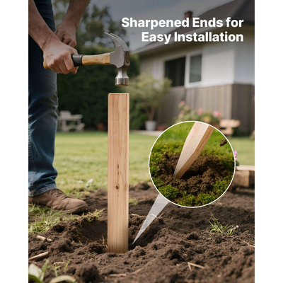 Ξύλινοι πάσσαλοι κήπου VEVOR, 25 τεμάχια 12,7×38,1×914,4 mm Πάσσαλοι διαβάθμισης εδάφους, Πάσσαλος εδάφους κήπου με αιχμηρή μύτη, Πάσσαλος στήριξης φυτών από ξύλο ελάτης, Πινακίδες για όρια φράχτη λάσπης, γραμμές βάσης αυλής